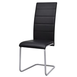 Eetkamerstoelen 2 st kunstleer zwart