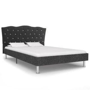 Bed met traagschuim matras stof donkergrijs 140x200 cm