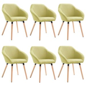 Eetkamerstoelen 6 st stof groen