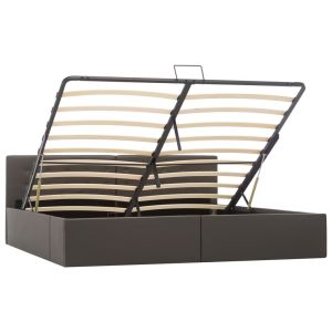 Bedframe met opslag hydraulisch kunstleer grijs 180x200 cm