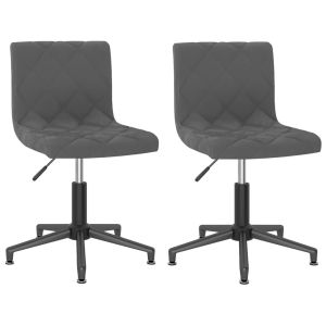 Eetkamerstoelen draaibaar 2 st fluweel donkergrijs
