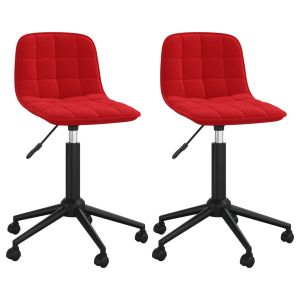 Eetkamerstoelen draaibaar 2 st fluweel wijnrood