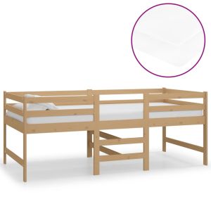 Halfhoogslaper matras massief grenenhout honingbruin 90x200 cm