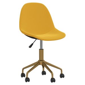 Eetkamerstoelen draaibaar 4 st fluweel mosterdgeel