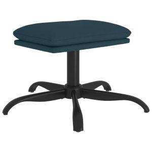 Voetenbank 60x60x39 cm fluweel blauw
