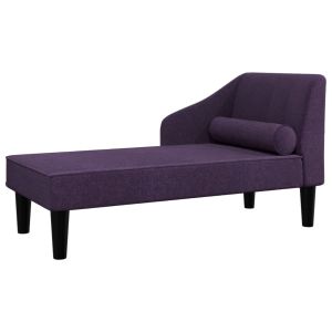 Chaise longue met bolster stof paars