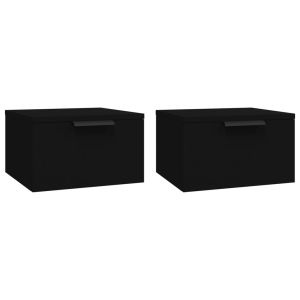 Nachtkastjes wandgemonteerd 2 st 34x30x20 cm zwart