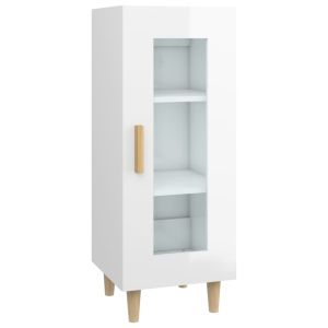 Dressoir 34,5x34x90 cm bewerkt hout hoogglans wit