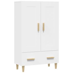 Hoge kast 70x31x115 cm bewerkt hout wit