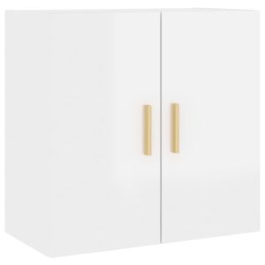 Wandkast 60x30x60 cm bewerkt hout hoogglans wit
