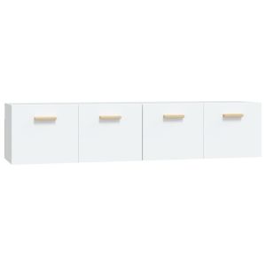 Wandkasten 2 st 80x35x36,5 cm bewerkt hout wit