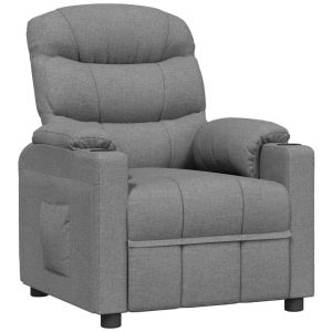 Fauteuil verstelbaar stof lichtgrijs