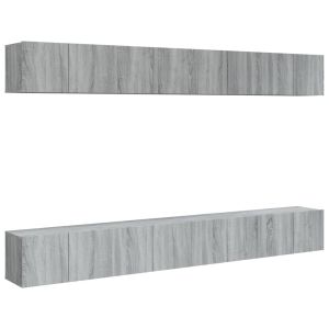 Tv-meubelen 8 st 60x30x30 cm bewerkt hout grijs sonoma eiken