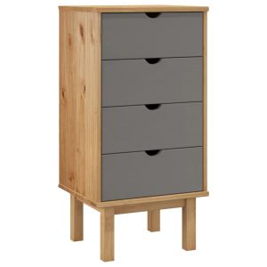 Ladekast OTTA 46x39,5x90 cm massief grenenhout bruin en grijs