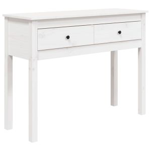 Wandtafel 100x35x75 cm massief grenenhout wit