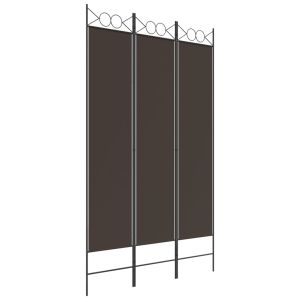 Kamerscherm met 3 panelen 120x200 cm stof bruin