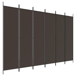 Kamerscherm met 6 panelen 300x200 cm stof bruin