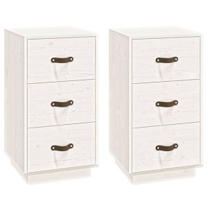   Nachtkastjes 2 st 40x40x75 cm massief grenenhout wit