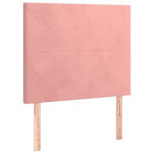 Hoofdborden 2 st 100x5x78/88 cm fluweel roze