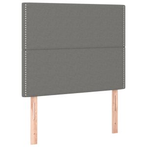 Hoofdborden 2 st 100x5x78/88 cm stof donkergrijs