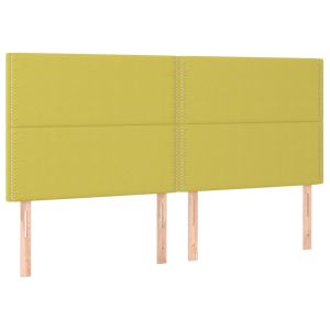 Hoofdborden 4 st 80x5x78/88 cm stof groen