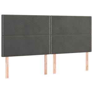 Hoofdborden 4 st 80x5x78/88 cm fluweel donkergrijs