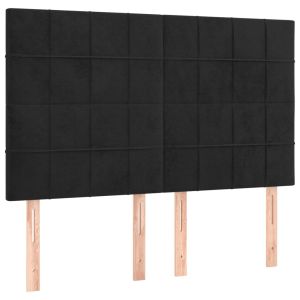 Hoofdborden 4 st 72x5x78/88 cm fluweel zwart