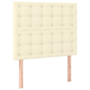 Hoofdborden 2 st 90x5x78/88 cm kunstleer crèmekleurig
