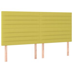 Hoofdborden 4 st 100x5x78/88 cm stof groen