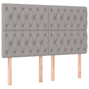Hoofdborden 4 st 72x7x78/88 cm stof lichtgrijs