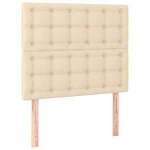 Hoofdborden 2 st 100x5x78/88 cm stof crèmekleurig