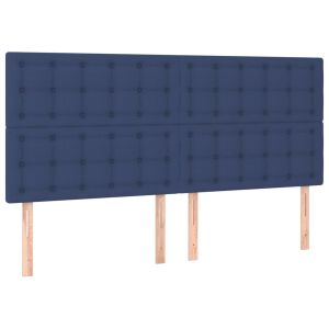 Hoofdborden 4 st 100x5x78/88 cm stof blauw