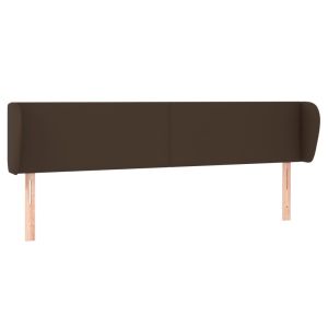 Hoofdbord met randen 183x23x78/88 cm kunstleer bruin