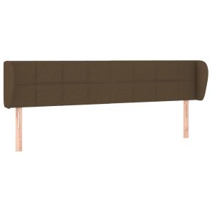 Hoofdbord met randen 163x23x78/88 cm stof donkerbruin