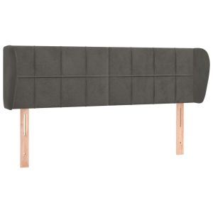 Hoofdbord met randen 147x23x78/88 cm fluweel donkergrijs