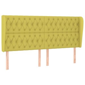 Hoofdbord met randen 183x23x118/128 cm stof groen