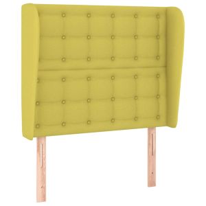Hoofdbord met randen 103x23x118/128 cm stof groen