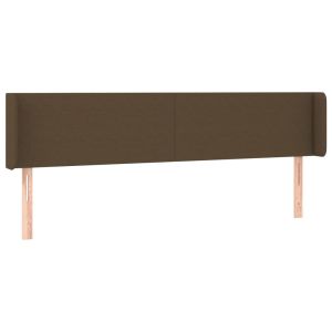 Hoofdbord met randen 163x16x78/88 cm stof donkerbruin