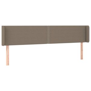 Hoofdbord met randen 203x16x78/88 cm stof taupe