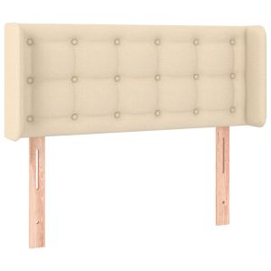 Hoofdbord met randen 93x16x78/88 cm stof crèmekleurig