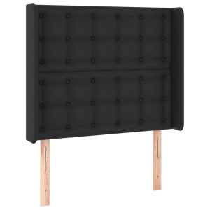 Hoofdbord met randen 83x16x118/128 cm kunstleer zwart