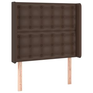 Hoofdbord met randen 103x16x118/128 cm kunstleer bruin