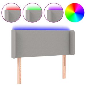 Hoofdbord LED 93x16x78/88 cm stof lichtgrijs