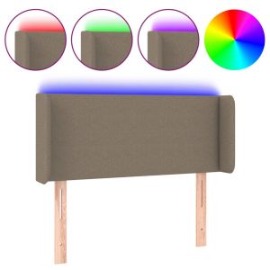 Hoofdbord LED 103x16x78/88 cm stof taupe