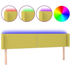 Hoofdbord LED 163x16x78/88 cm stof groen