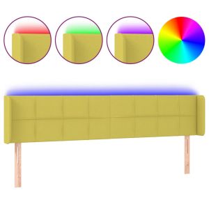 Hoofdbord LED 203x16x78/88 cm stof groen