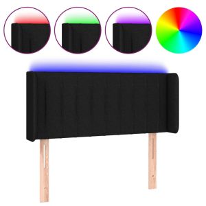 Hoofdbord LED 93x16x78/88 cm stof zwart