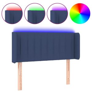 Hoofdbord LED 103x16x78/88 cm stof blauw