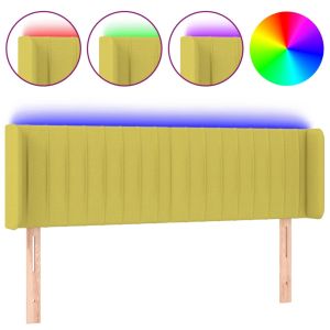 Hoofdbord LED 147x16x78/88 cm stof groen