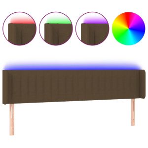 Hoofdbord LED 183x16x78/88 cm stof donkerbruin